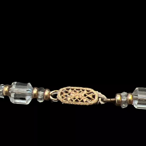 Crystal Quartz Cut Stone Octagonal Cylinder Bead 18”Necklace 14 Gf Clasp - Picture 8 of 8